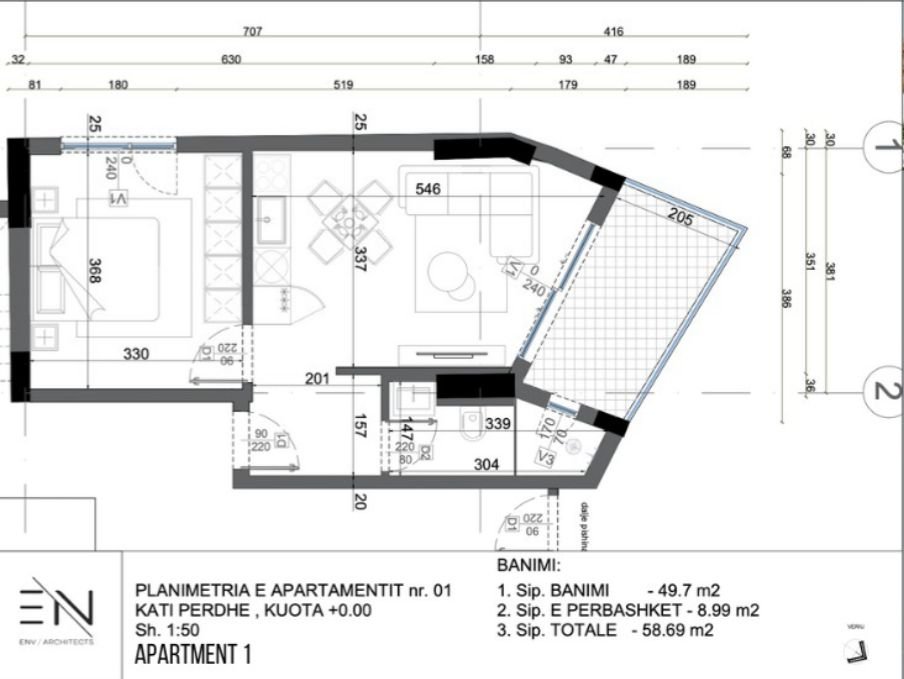 Apartmán 1 – “Azure Serenity 2+kk”